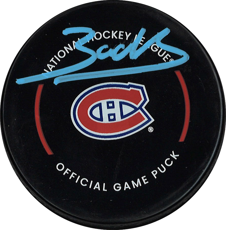 Zachary Bolduc autographed official Montreal Canadiens puck