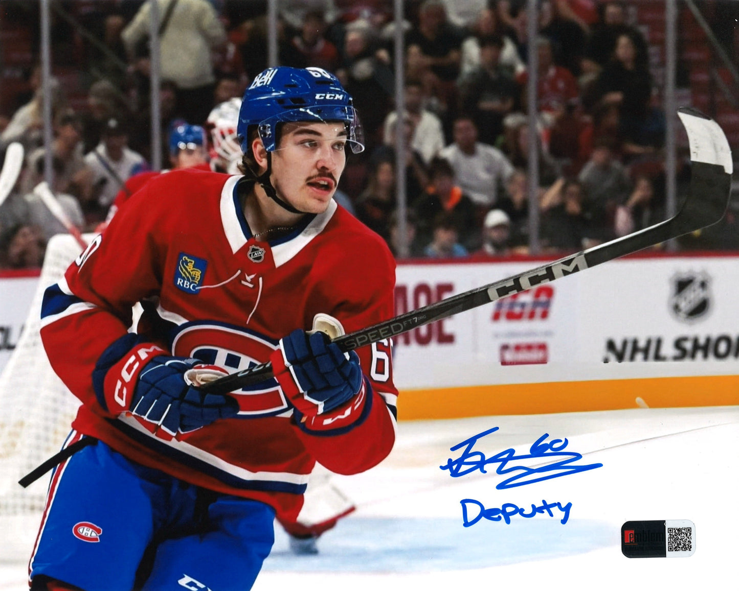 Florian Xhekaj autographed 8x10 photo (2) Montreal Canadiens with DEPUTY inscription