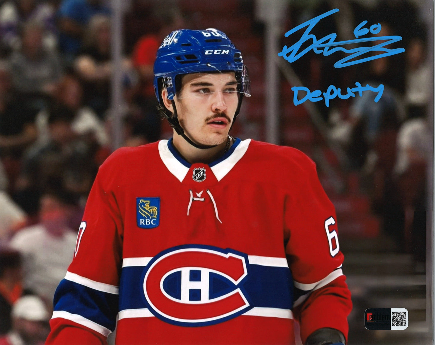 Florian Xhekaj autographed 8x10 photo Montreal Canadiens with DEPUTY inscription