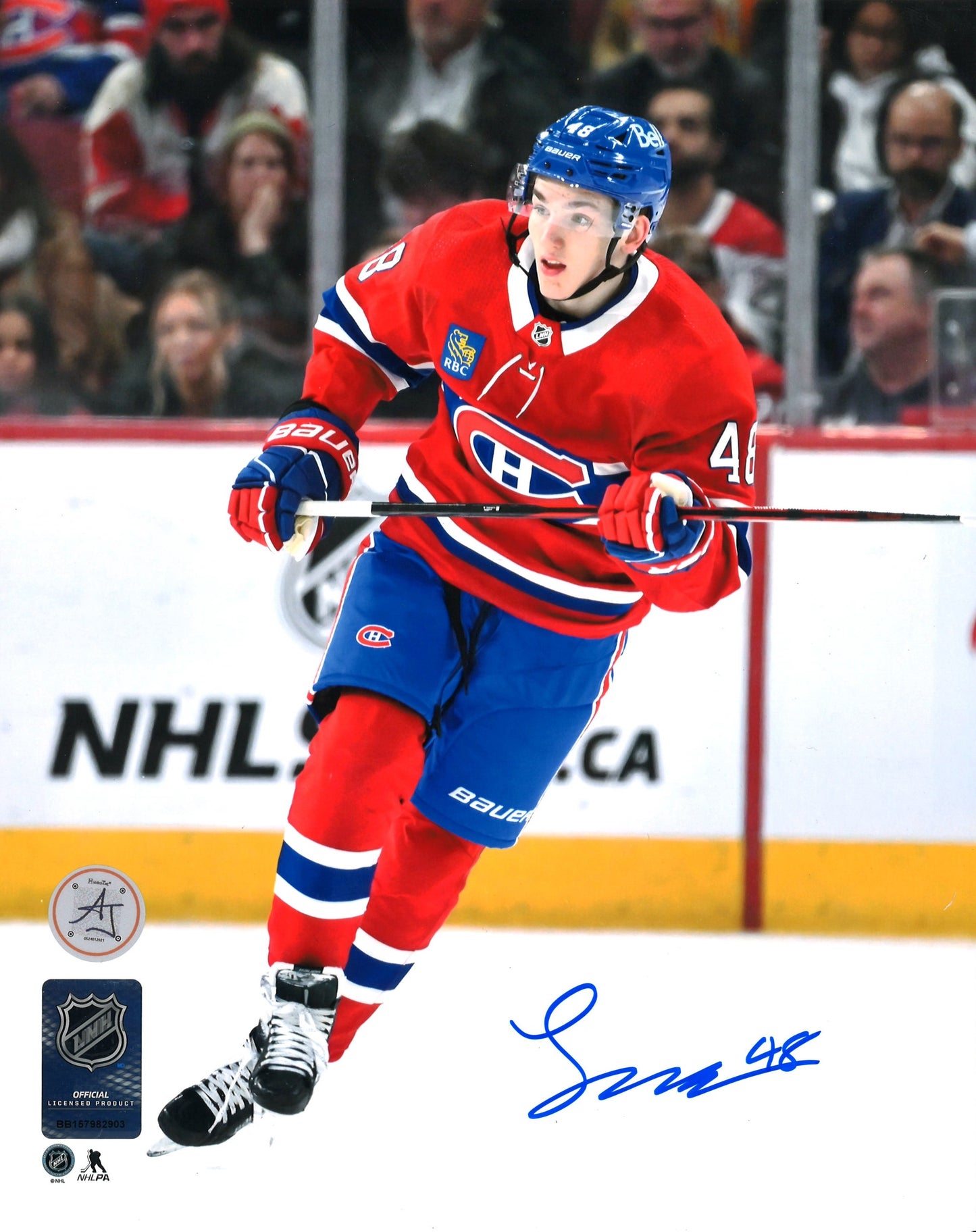Lane Hutson autographed 8x10 photo from the Montreal Canadiens