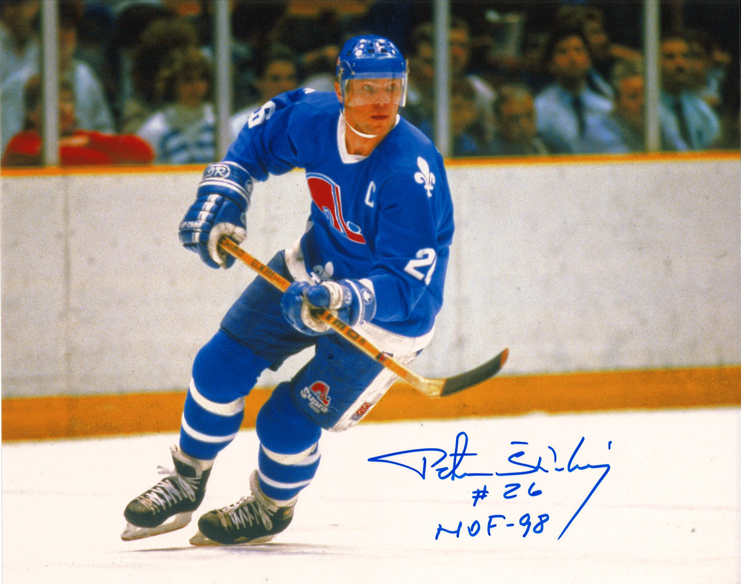 Peter Stastny autographed 8x10 photo Quebec Nordiques with inscription - Action2