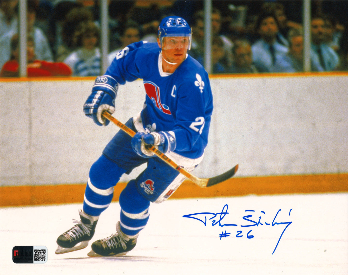 Peter Stastny autographed 8x10 photo Quebec Nordiques - Action2