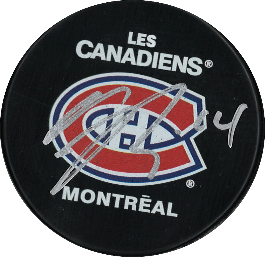 Nick Suzuki Autographed Puck Montreal Canadiens Upper Deck Authenticated