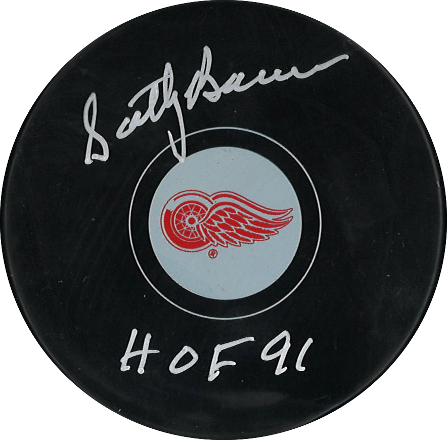 Detroit Red Wings Scotty Bowman autographed puck inscribed HOF 91