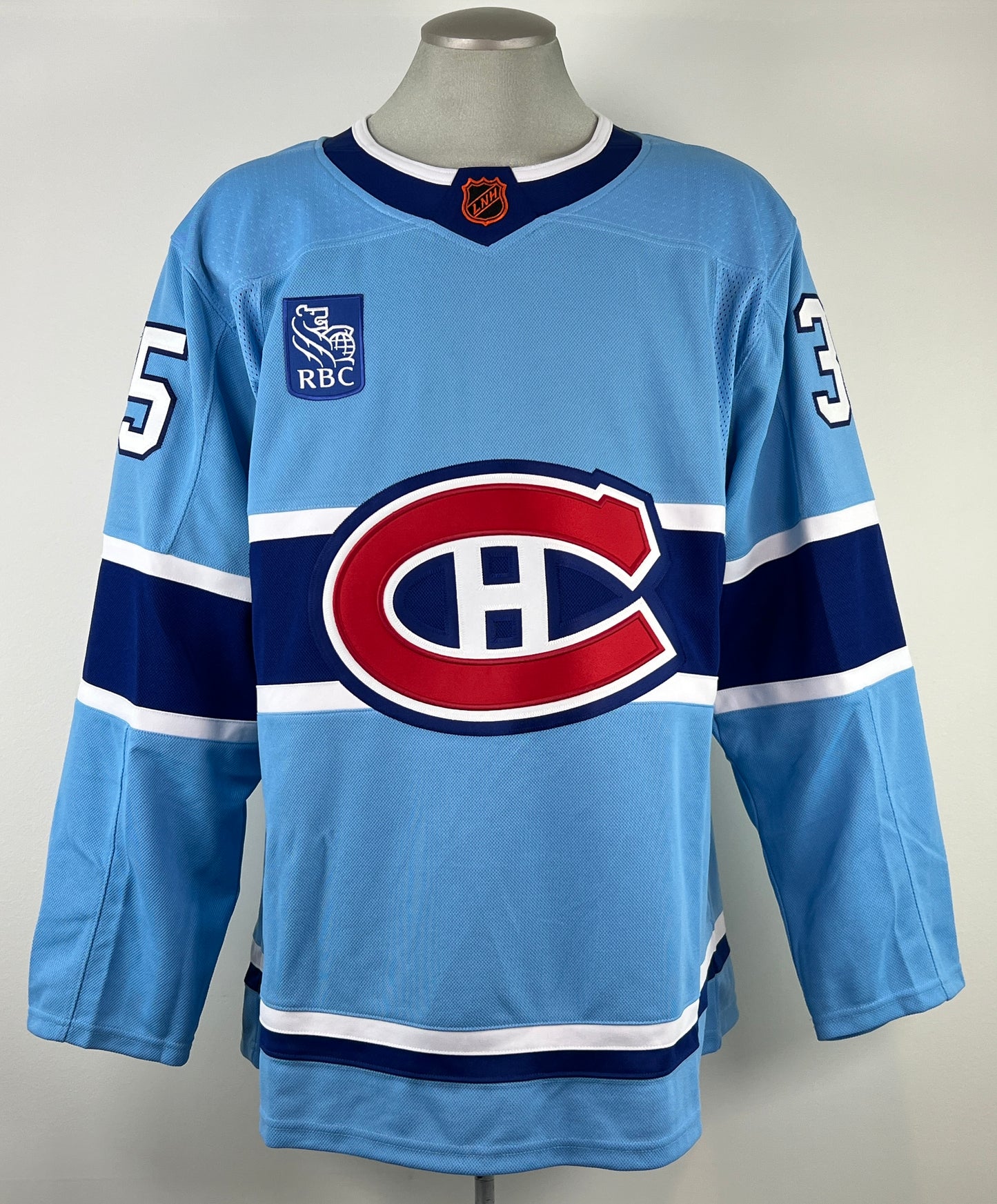 Samuel Montembeault gilet Adidas Reverse Retro 2.0 autographié