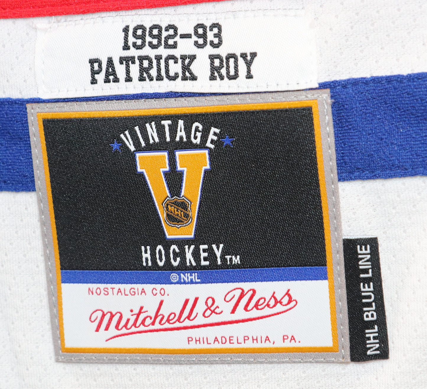 Patrick Roy autographed Mitchell & Ness Montreal Canadiens jersey with 3 X VEZINA TROPHY inscription