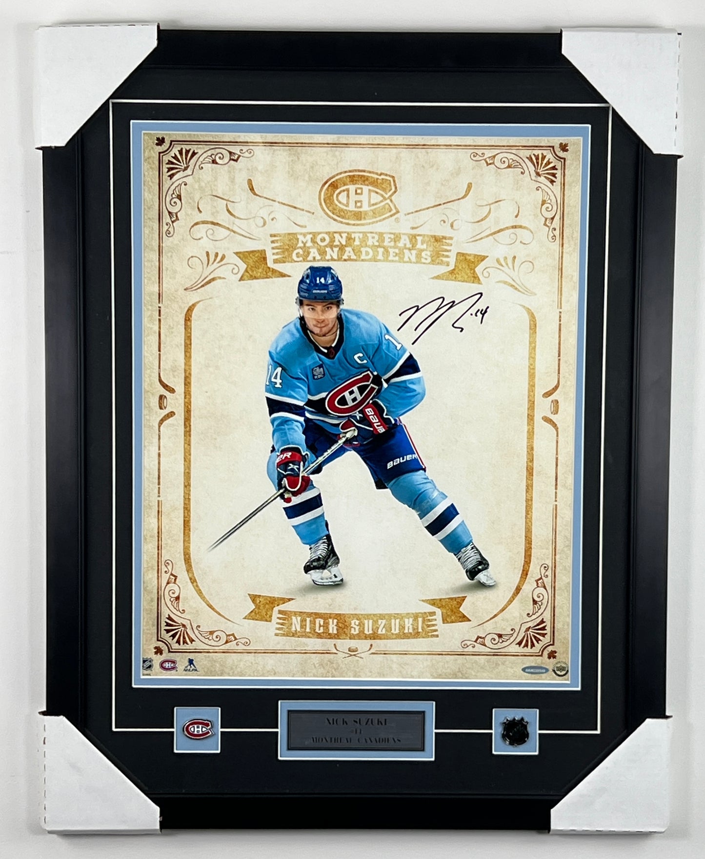 Nick Suzuki 16x20 photo, autographed and framed, Upper Deck Authenticated (Montreal Canadiens)