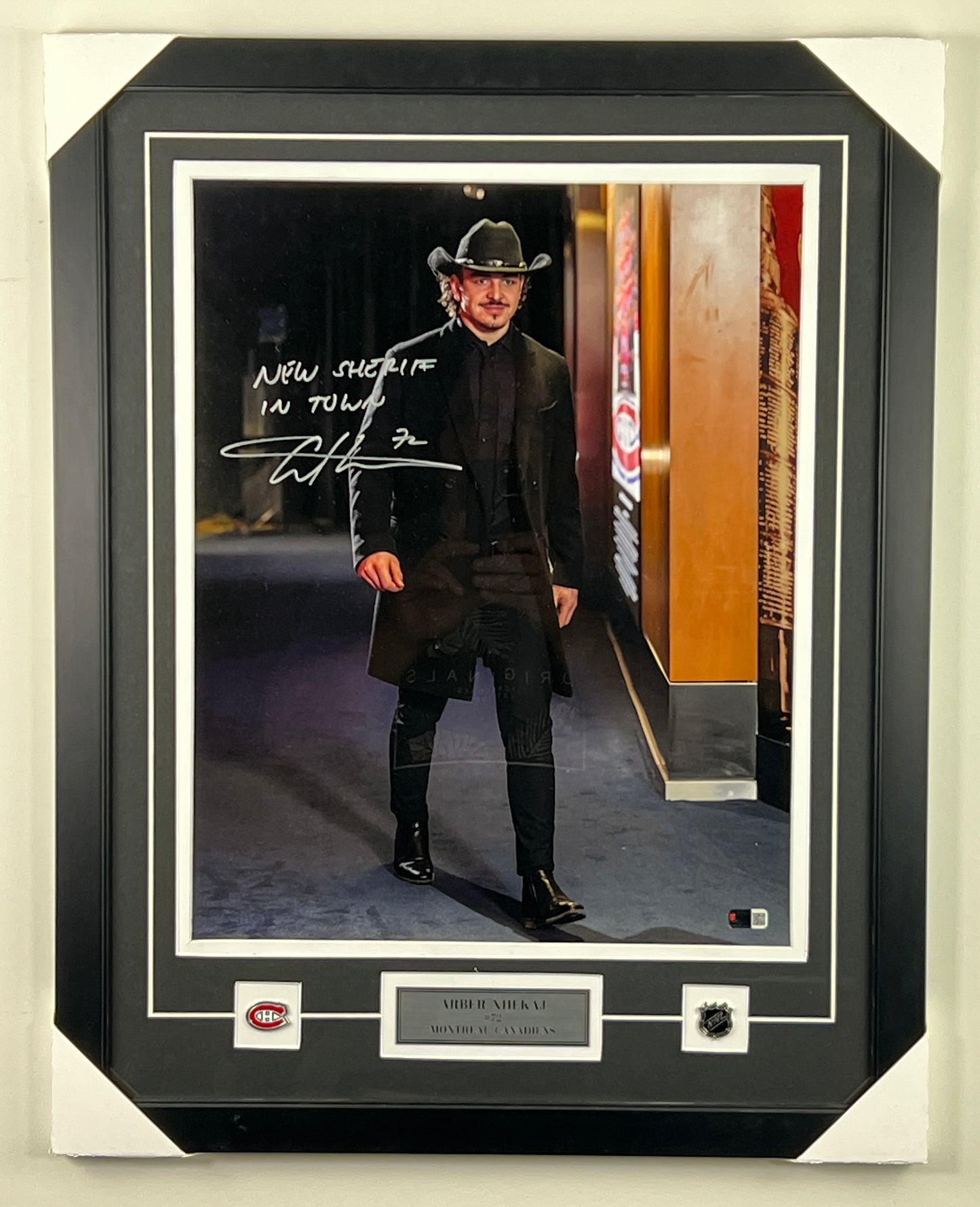 Arber Xhekaj autographed 16X20 photo SHERIFF Montreal Canadiens with inscription
