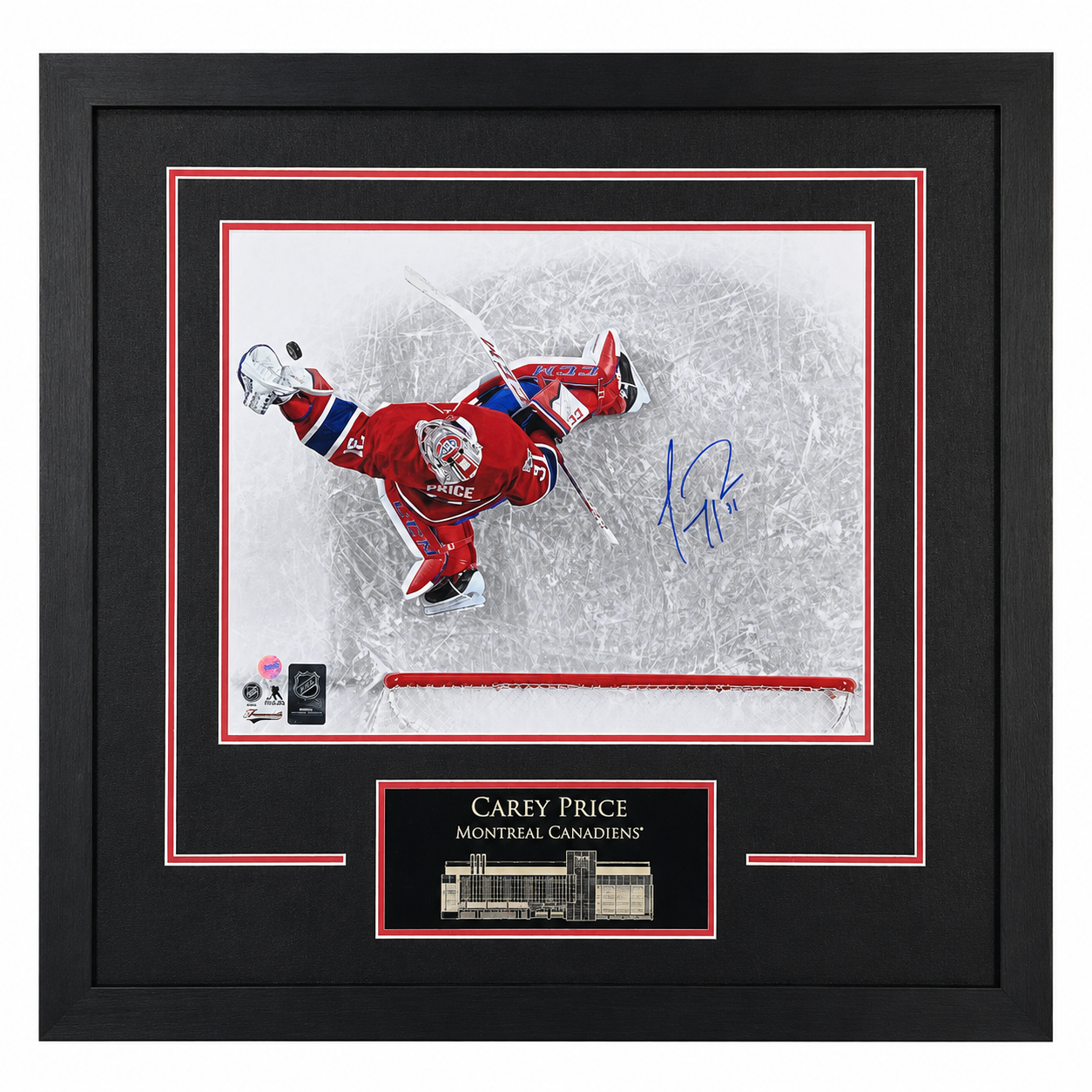 Carey Price photo 11x14 autographiée et encadrée (Canadiens de Montréal)
