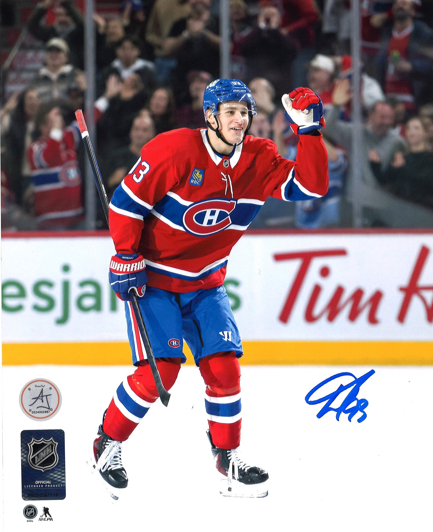 Ivan Demidov 8x10 photo in celebration, autographed and certified (Montreal Canadiens)