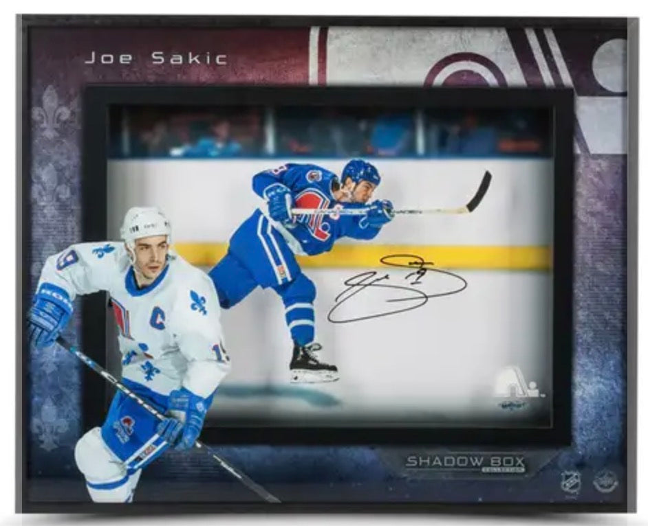 Joe Sakic 16x20 frame autographed by the Quebec Nordiques
