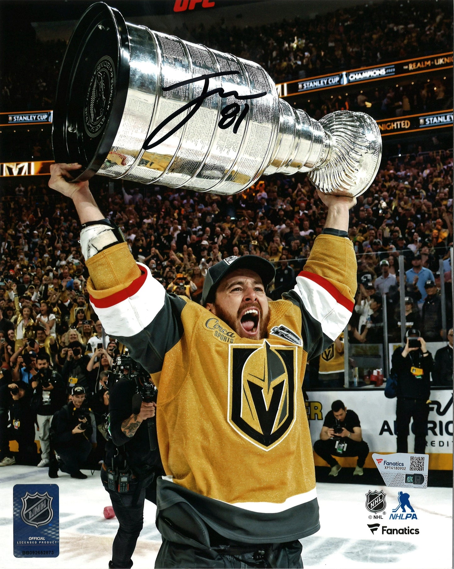 Jonathan Marchessault 8x10 autographed - Golden Knigt SC Champions 2023