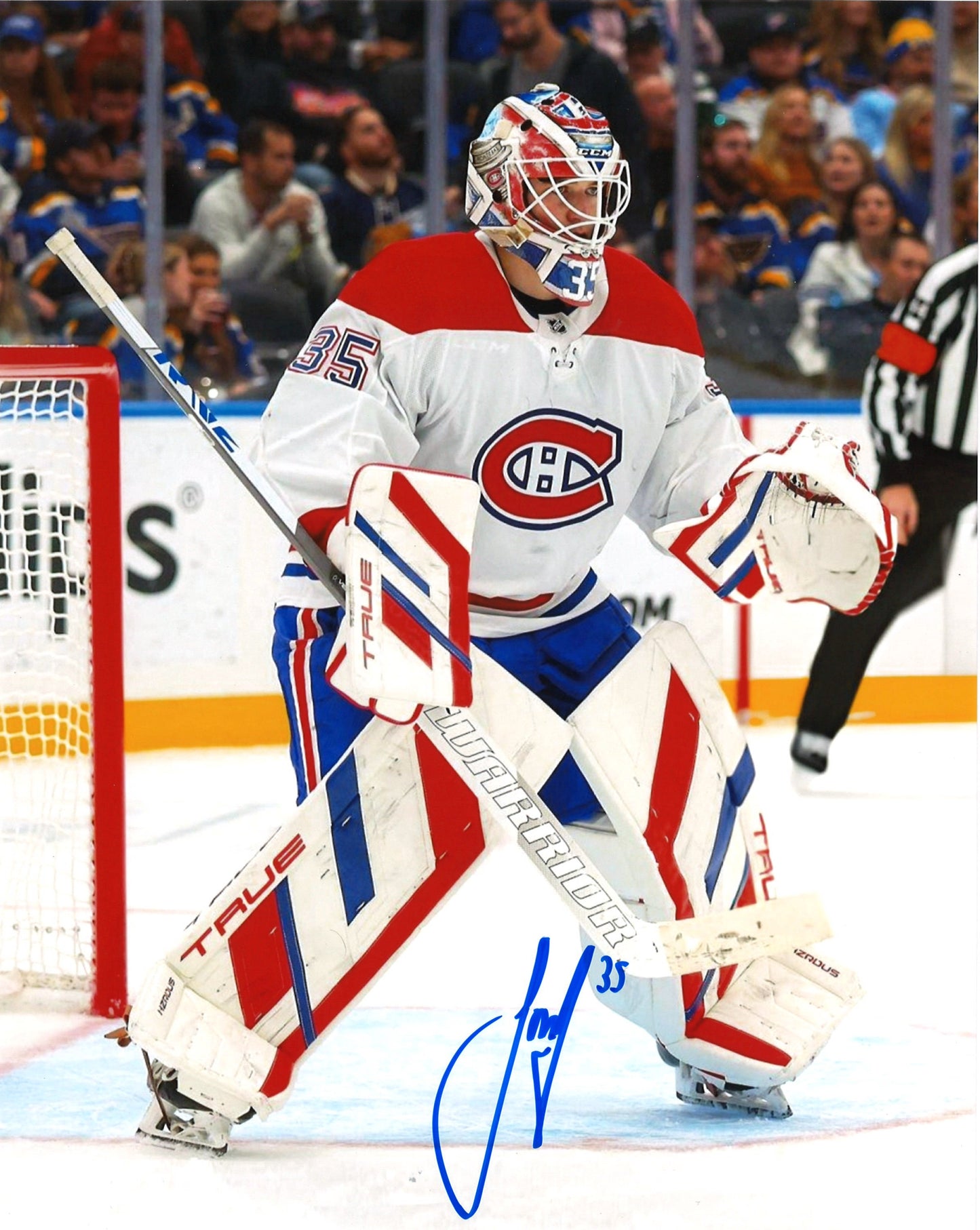 Samuel Montembeault autographed 8x10 photo (white jersey)