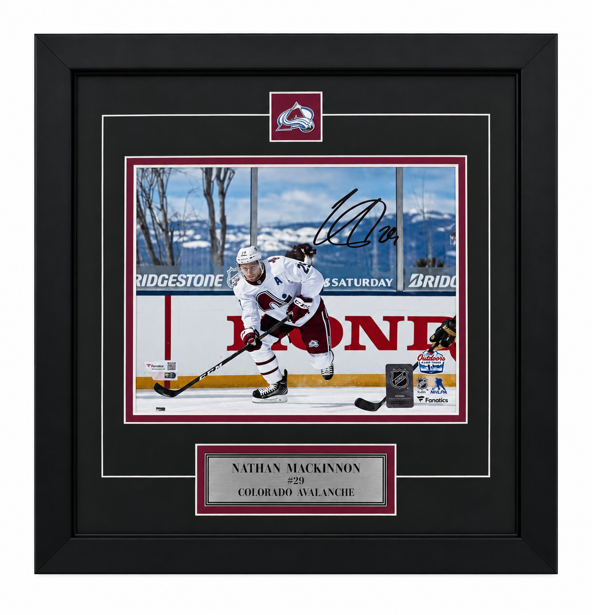 Nathan MacKinnon 8x10 encadré avec épinglette et plaque de l'Avalanche du Colorado