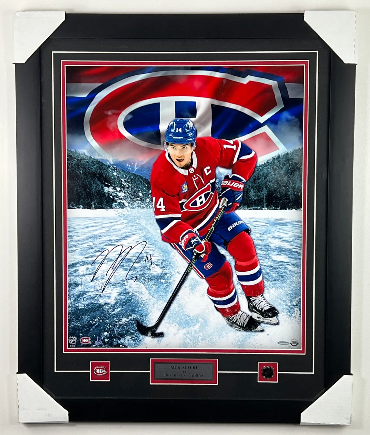 Nick Suzuki 20x24 photo, autographed and framed, Upper Deck Authenticated (Montreal Canadiens)