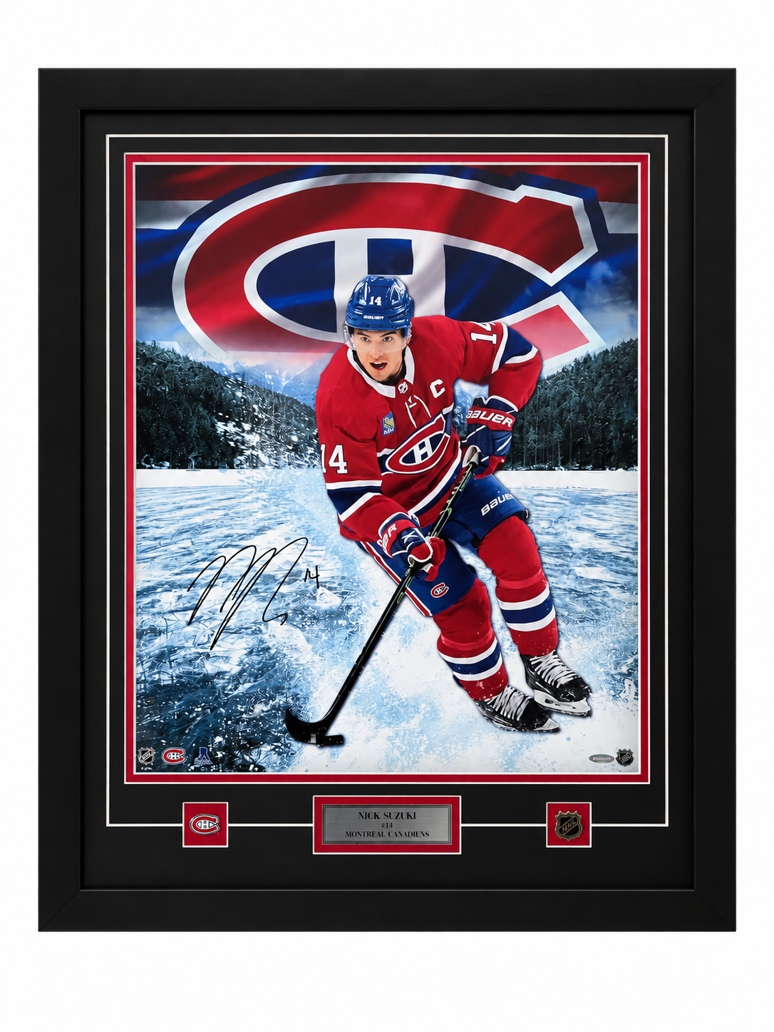 Nick Suzuki 20x24 photo, autographed and framed, Upper Deck Authenticated (Montreal Canadiens)