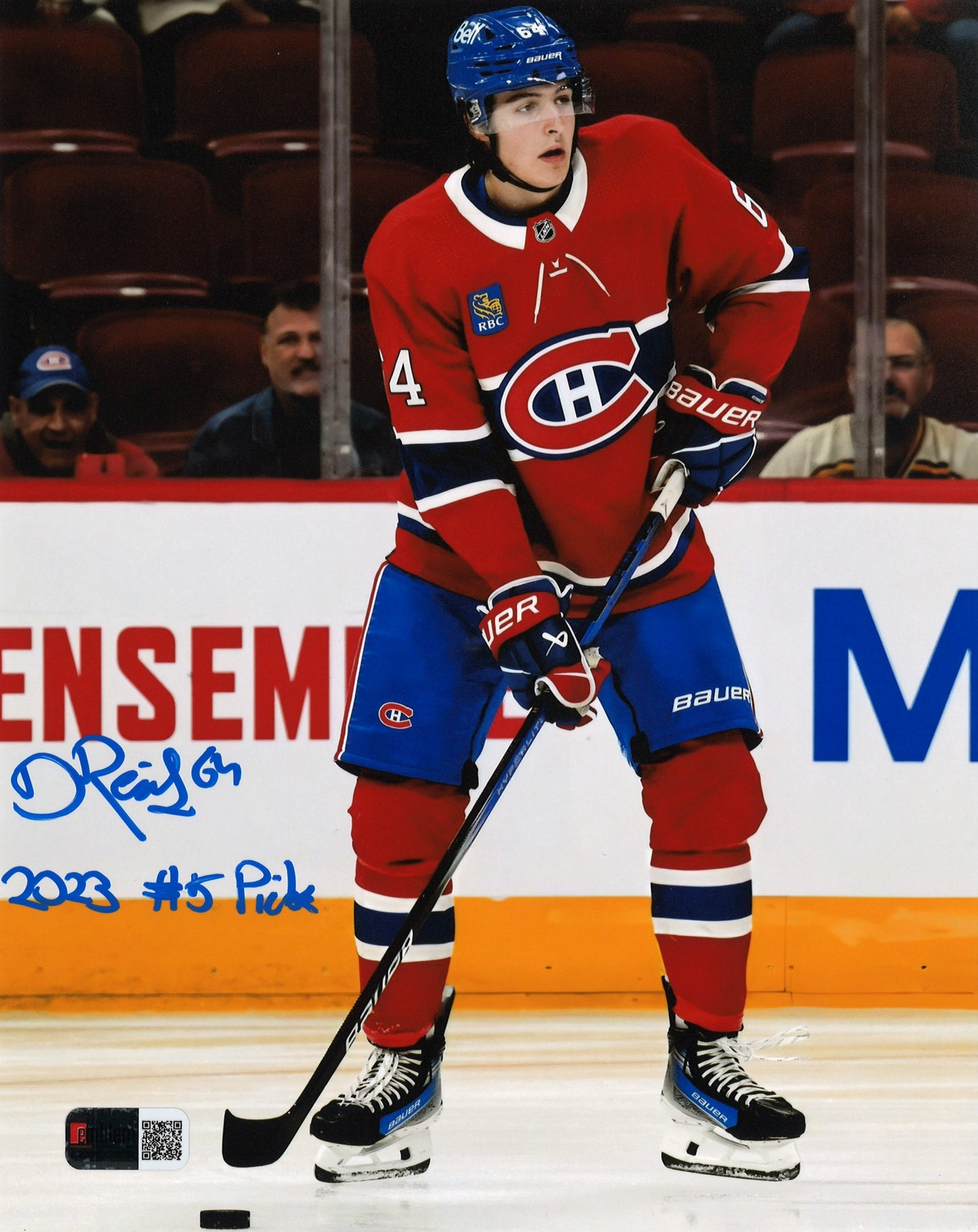 David Reinbacher 8x10 Autographed Montreal Canadiens - Action(2)