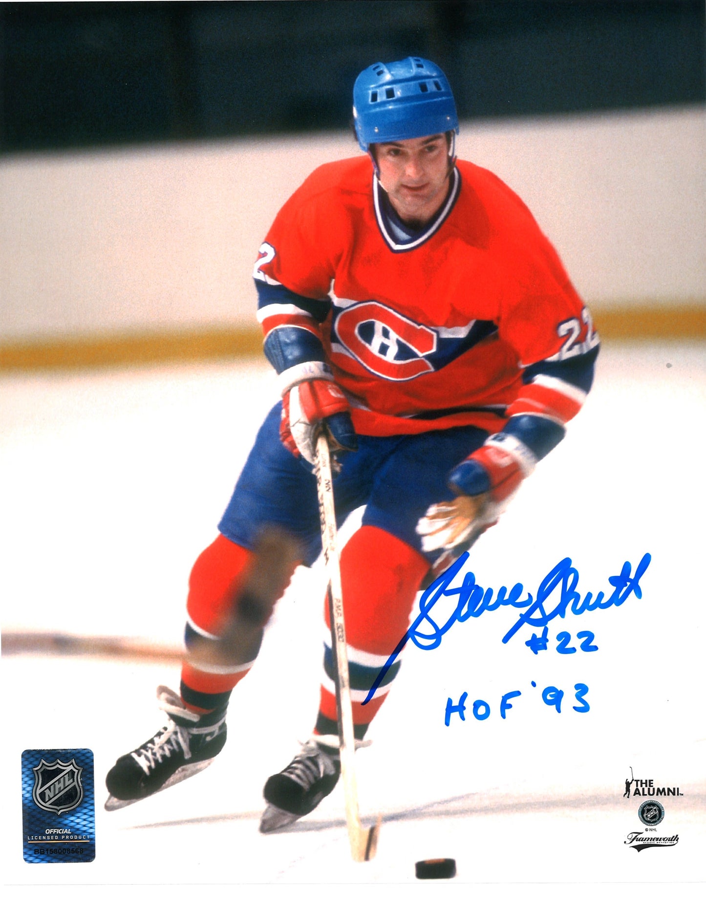 Steve Shutt photo 8x10 Montreal Canadiens with inscription HOF 93