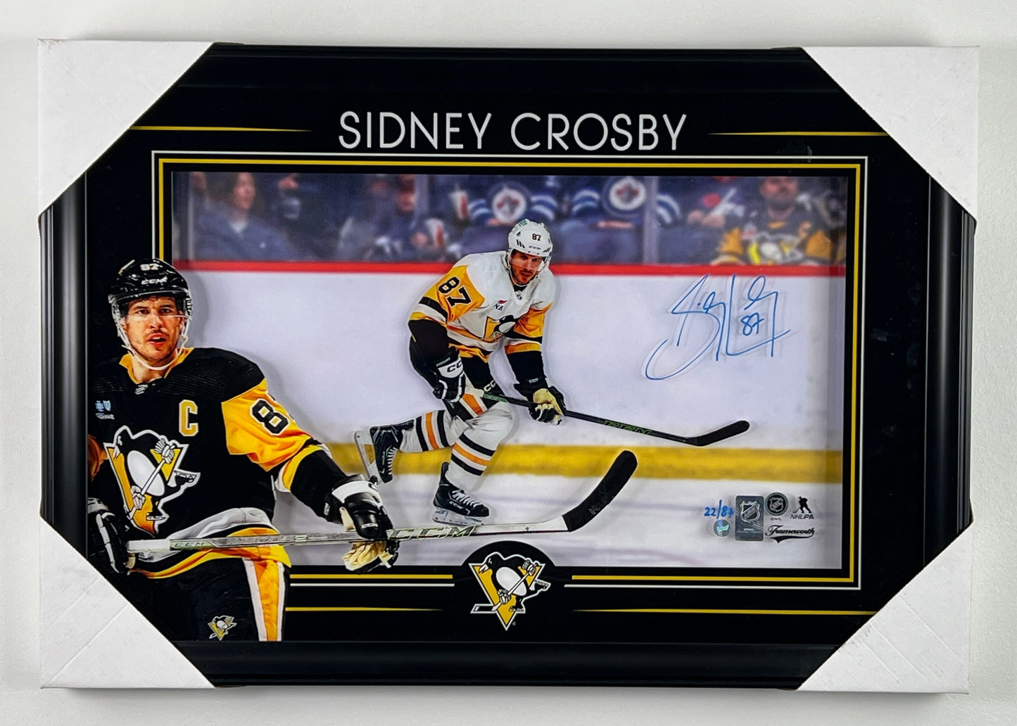 Sidney Crosby framed 18x26 autographed #/87 of the Pittsburgh Penguins