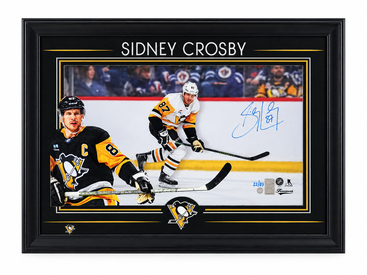 Sidney Crosby framed 18x26 autographed #/87 of the Pittsburgh Penguins