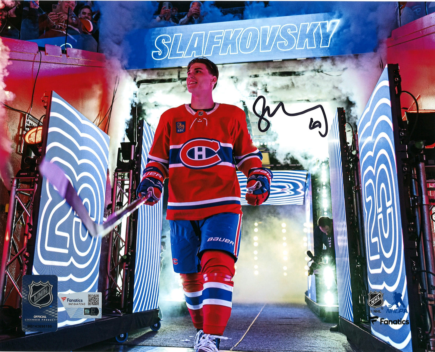 Juraj Slafkovsky photo 8x10 autographiée Première partie dans la LNH en 2022 Canadiens de Montréal