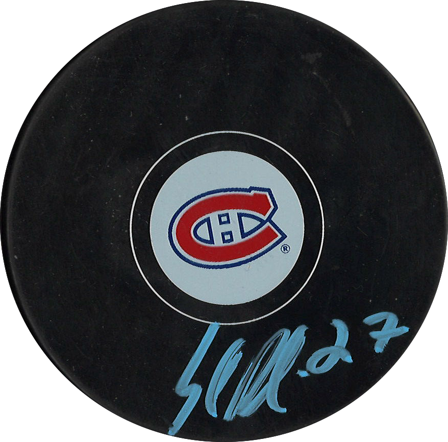 Samuel Blais autographed Montreal Canadiens puck