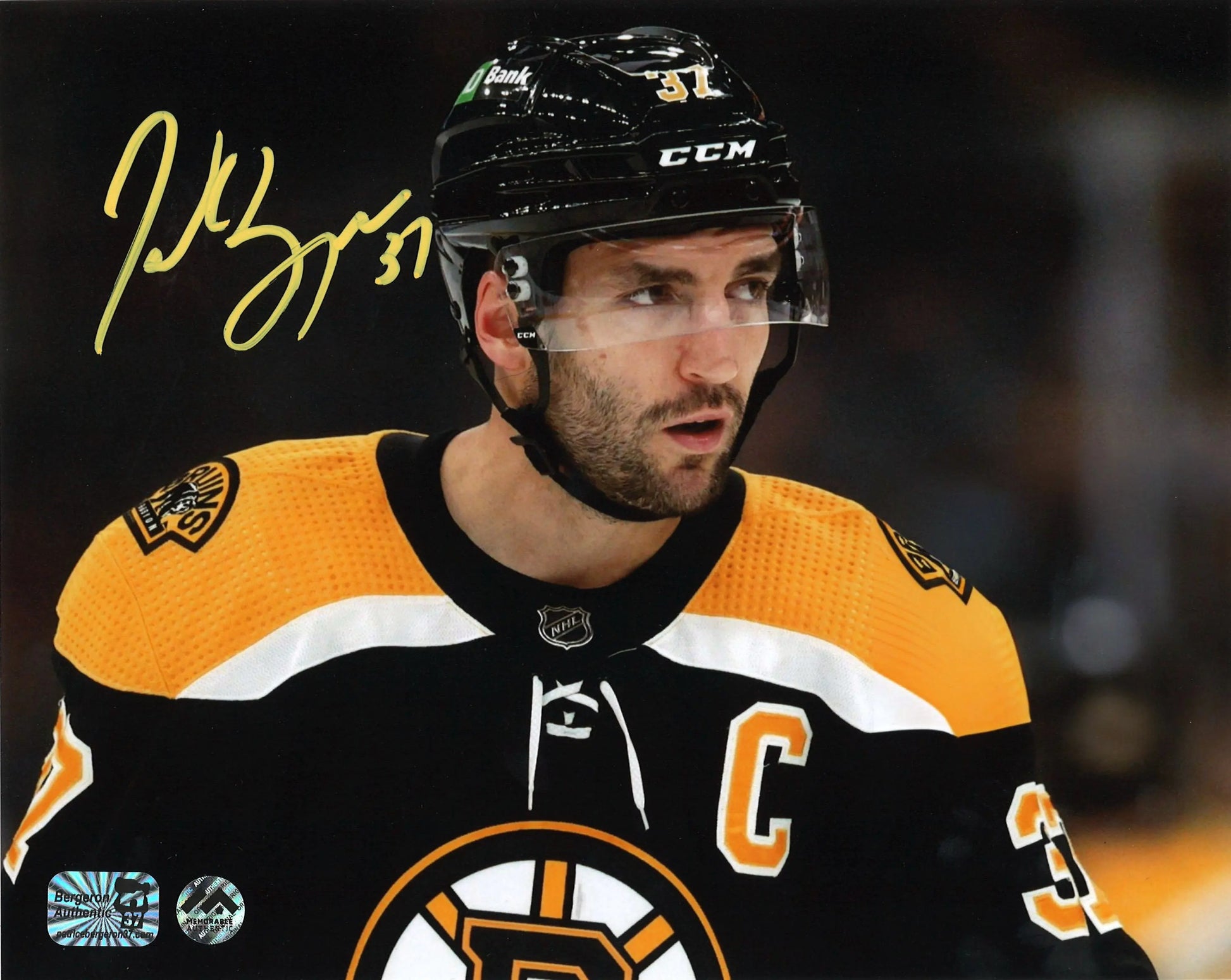 Patrice Bergeron photo 8x10 autographiée