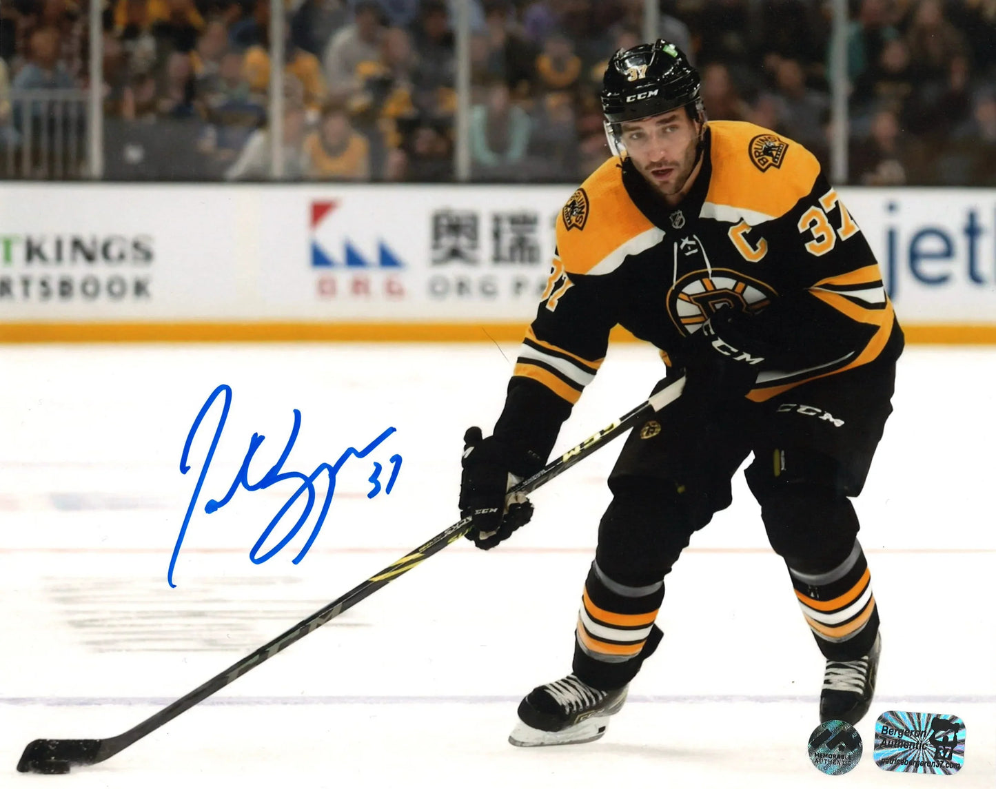 Patrice Bergeron photo 8x10 autographiée