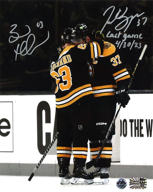 Patrice Bergeron et Brad Marchand photo 8x10 autographiée