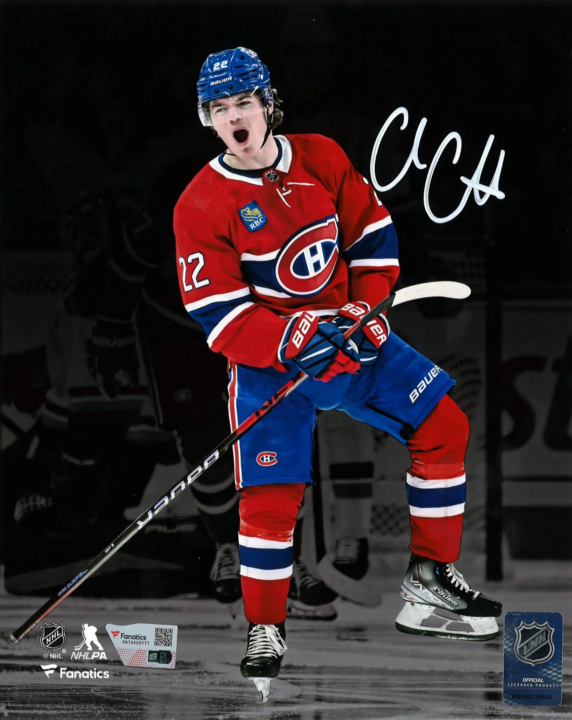 Cole Caufield photo 8x10 autographiée