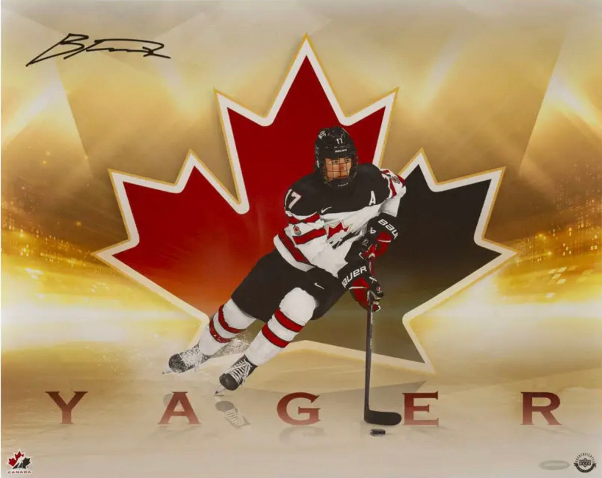 Brayden Yager autographed 16x20 photo Team Canada UDA