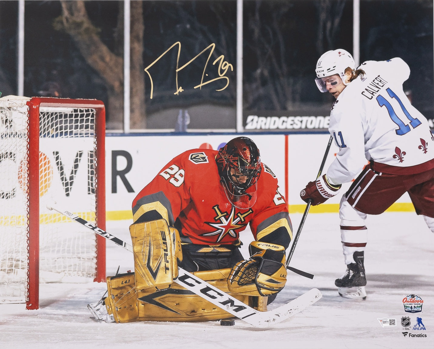 Marc-André Fleury photo 16x20 autographiée Golden Knight Las Vegas