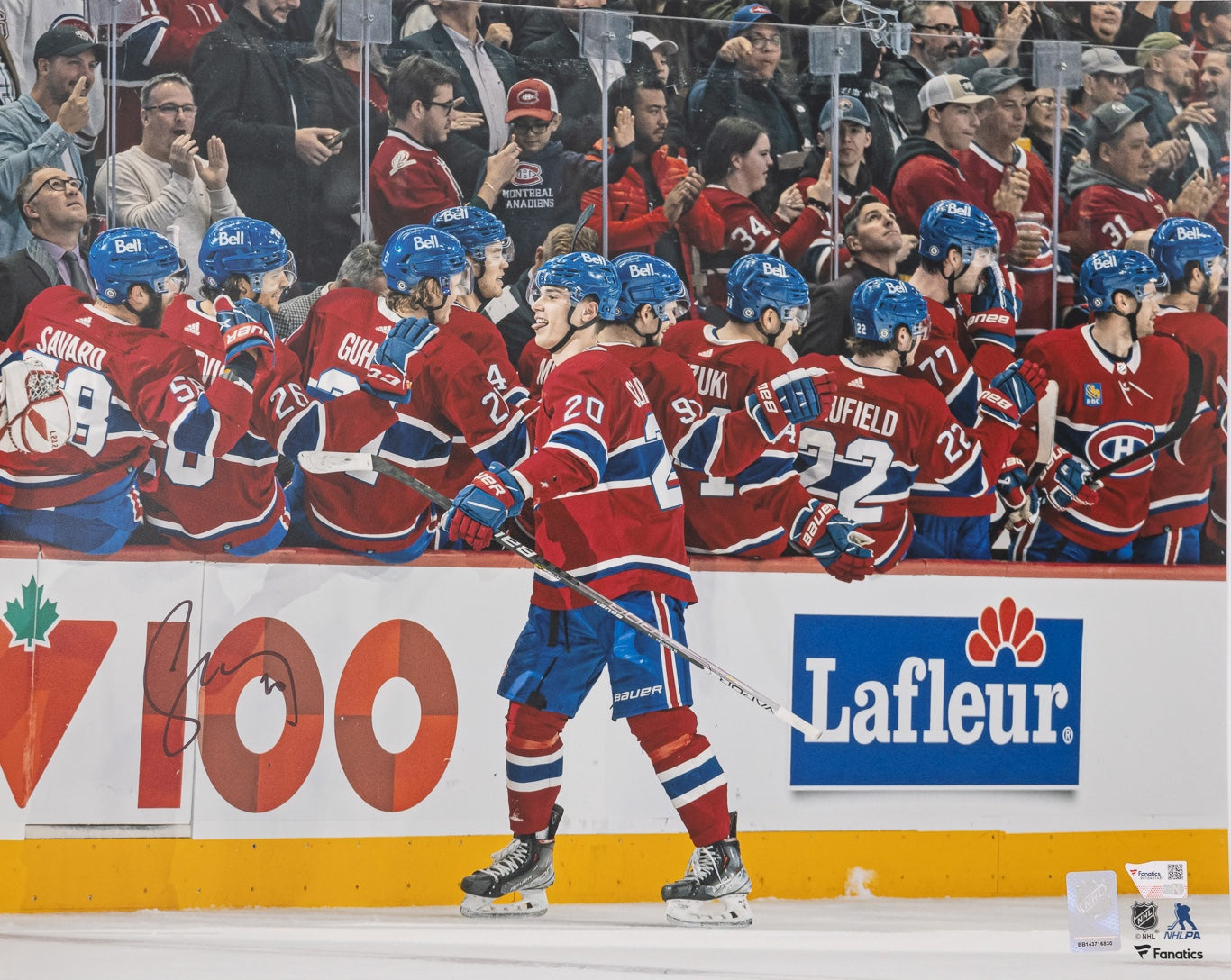 Juraj Slafkovsky photo 16x20 autographiée Canadiens de Montréal