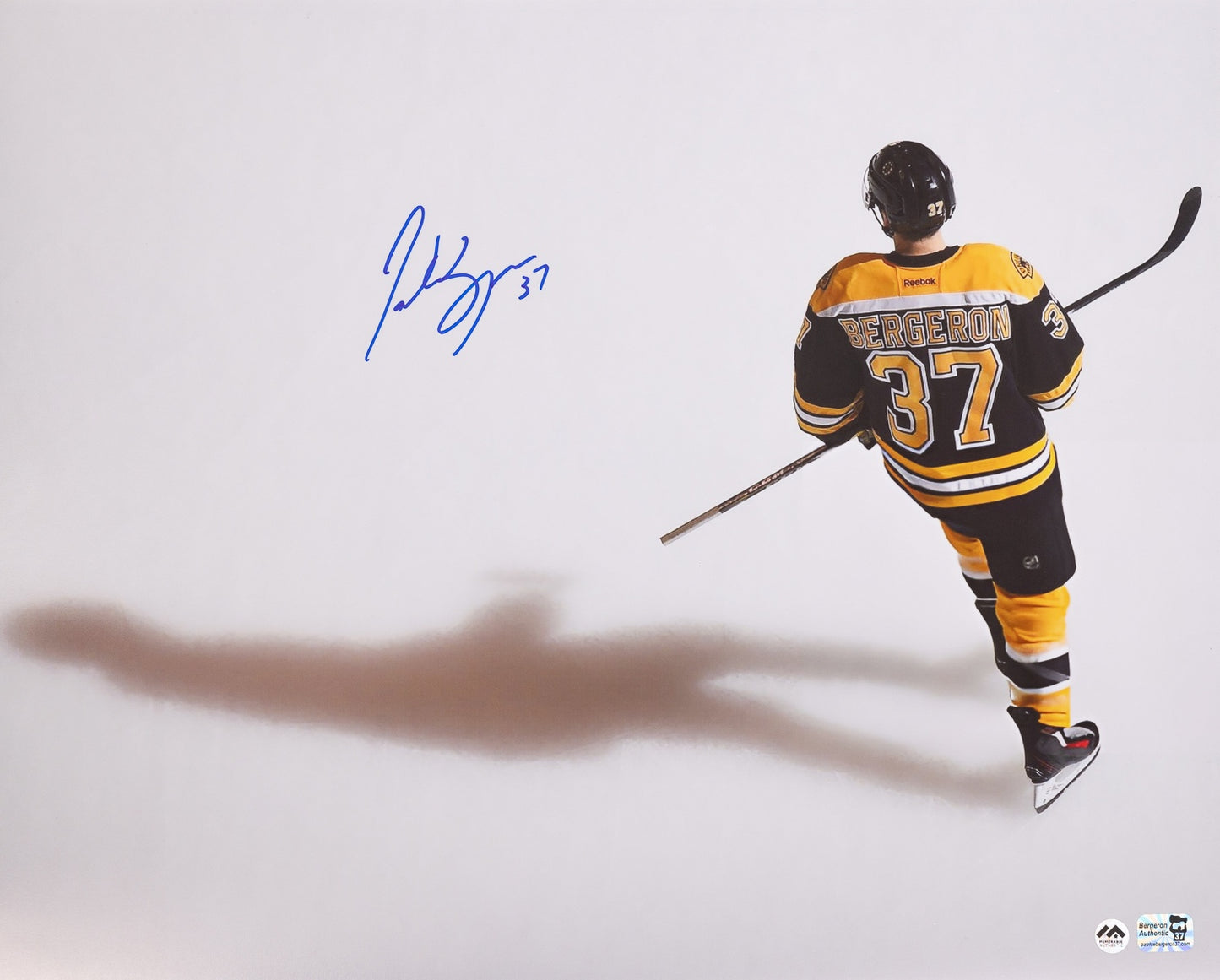 Patrice Bergeron photo 16x20 autographiée Bruins de Boston