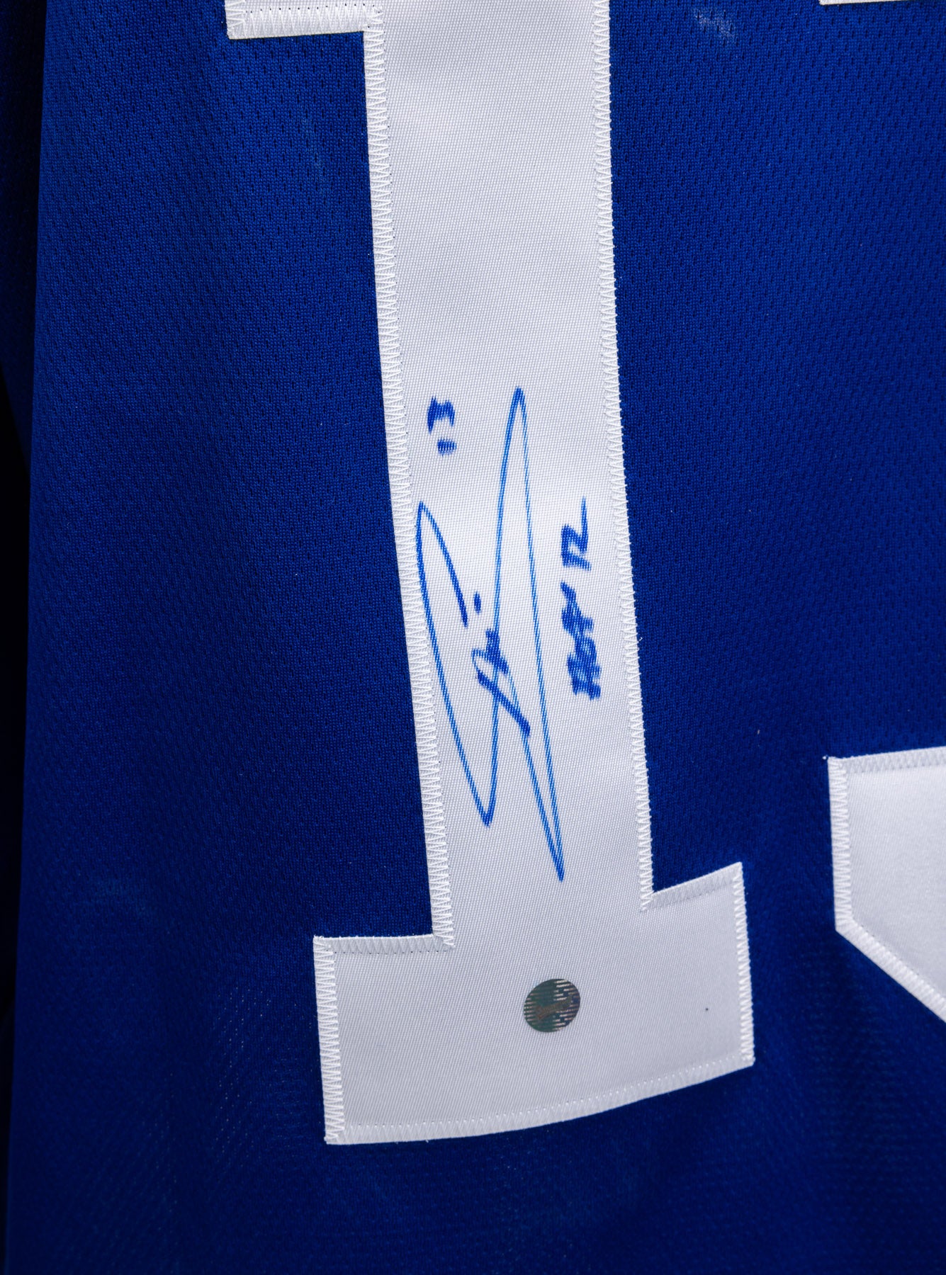 Mats Sundin gilet Fanatics autographié avec inscription HOF 12 Toronto Maple Leafs