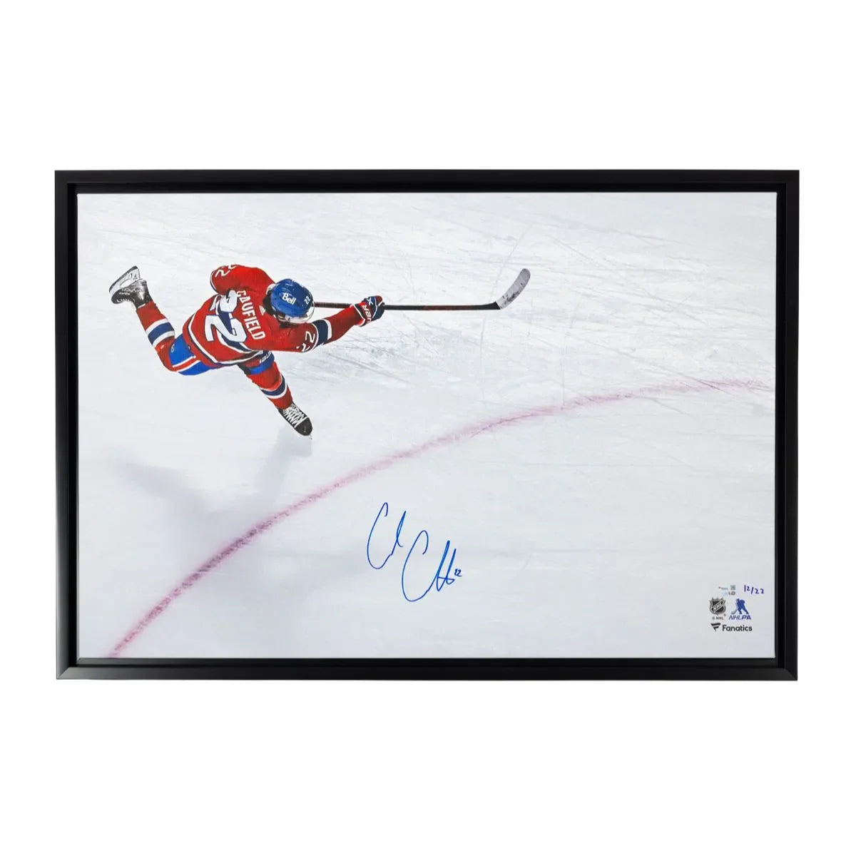 Canvas encadré Cole Caufield autographie #/22