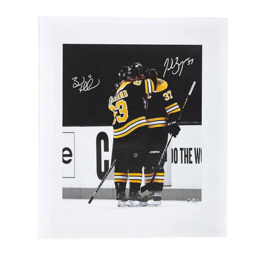 Patrice Bergeron et Brad Marchand canvas autographié