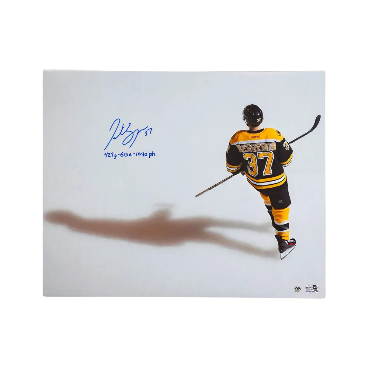 Patrice Bergeron photo autographiée Ombrage 