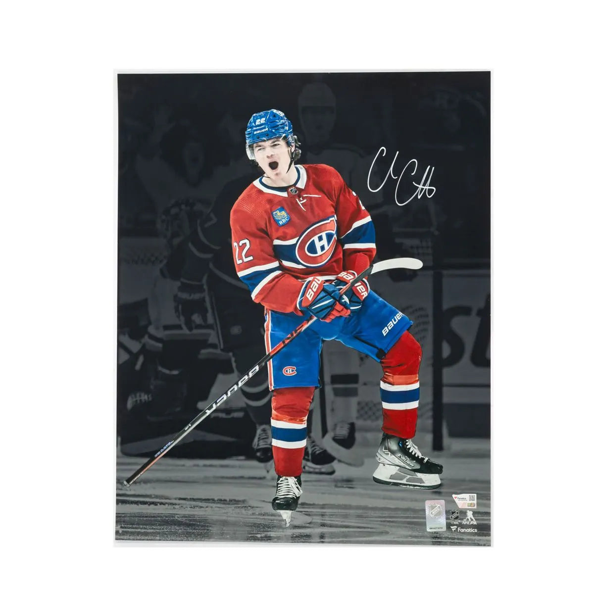 Cole Caufield photo autographiée Célébration