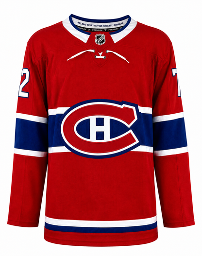 Arber Xhekaj gilet Fanatics Premium autographié des Canadiens de Montréal avec plusieurs inscriptionss