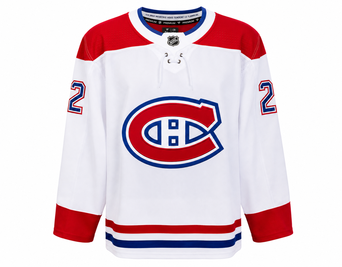 Cole Caufield RARE autographed ADIDAS #22 Montreal Canadiens white jersey 