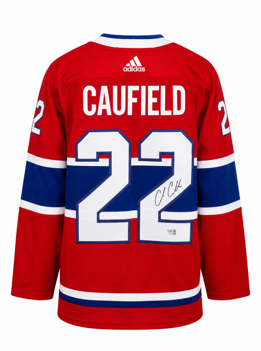 Cole Caufield RARE gilet ADIDAS #22 autographié du Canadiens de Montréal