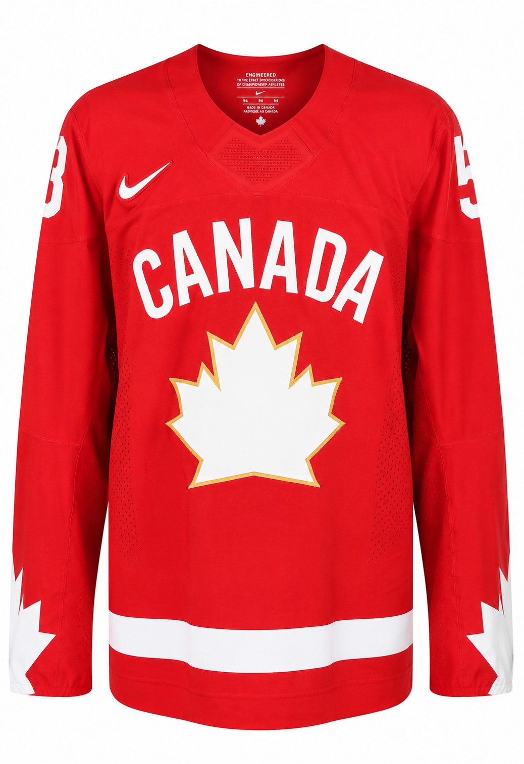 Ethan Gauthier (Tampa Bay Lightning) game-used Team Canada Junior 2025 jersey