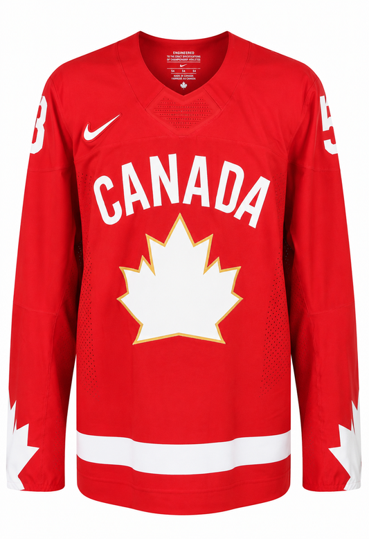 Ethan Gauthier (Tampa Bay Lightning) game-used Team Canada Junior 2025 jersey