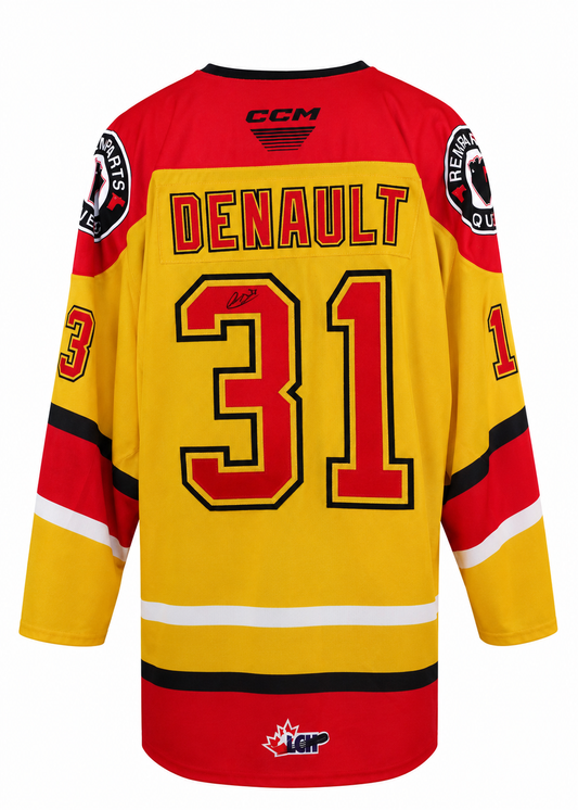Louis-Antoine Denault autographed Quebec Remparts game-used jersey (BOYS-REMPS game)