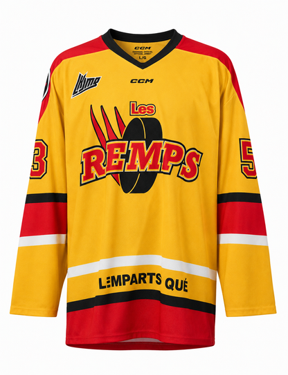 Louis-Antoine Denault autographed Quebec Remparts game-used jersey (BOYS-REMPS game)