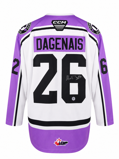 Maddox Dagenais autographed Quebec Remparts game-used jersey (First Nations game)
