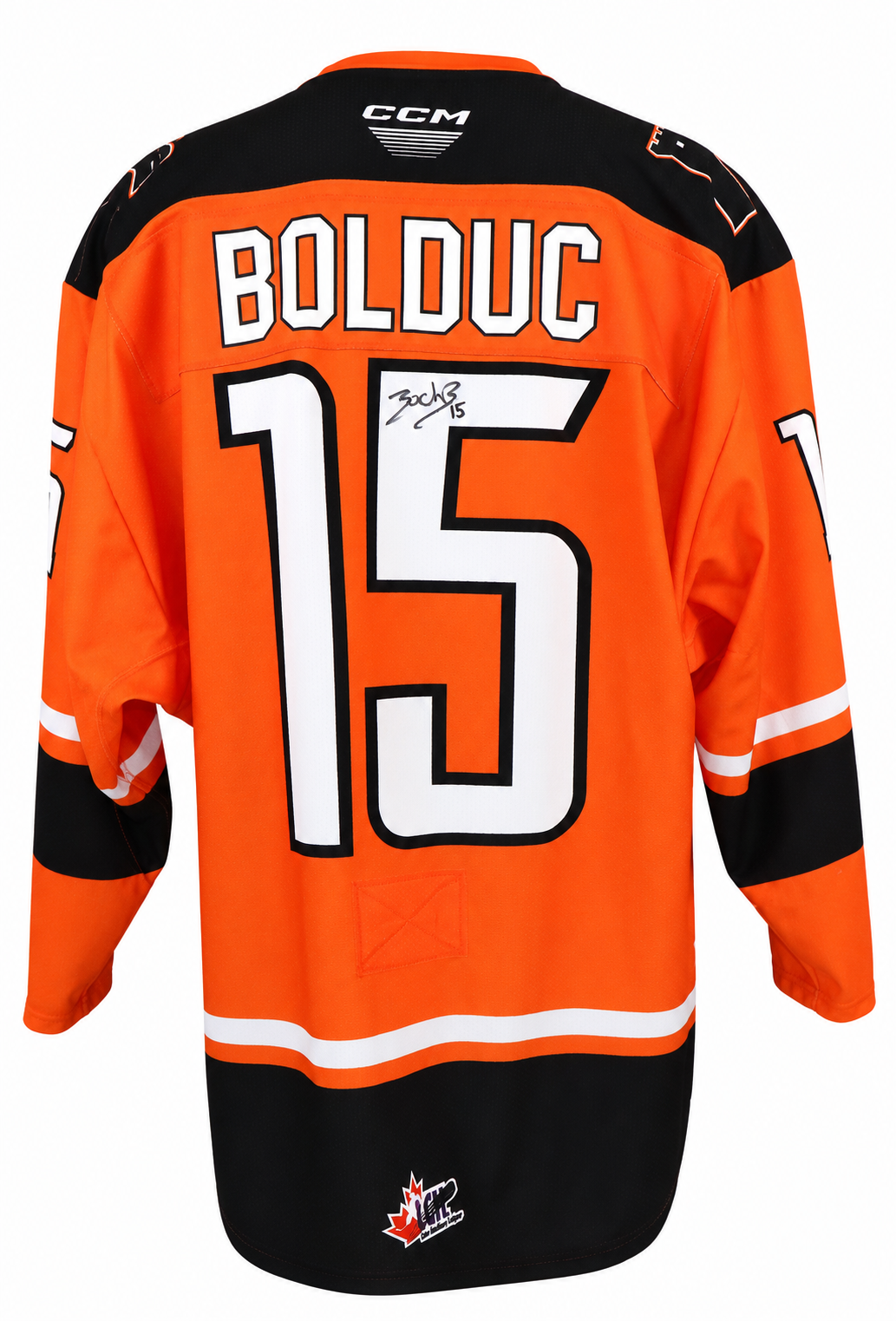 Zachary Bolduc autographed Quebec Remparts game-used jersey (First Nations game)