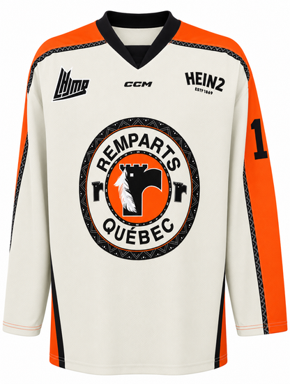 Andreas Straka autographed Quebec Remparts game-used jersey (First Nations game)