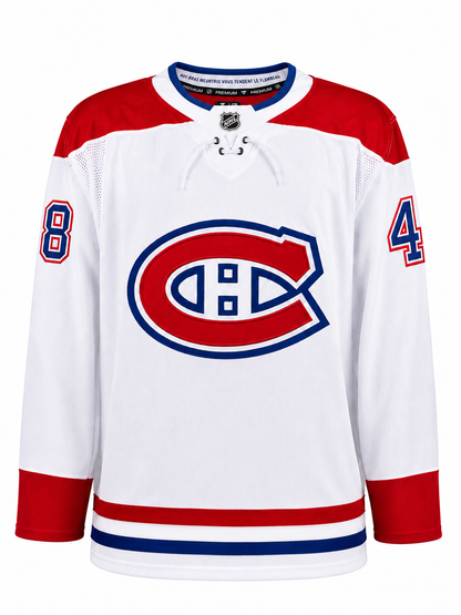 Lane Hutson Montreal Canadiens Autographed FANATICS Premium WHITE jersey
